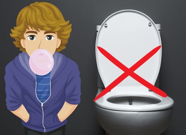 Consequences of flushing chewing gum