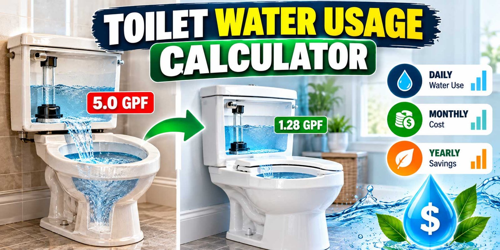 Toilet Water Usage Calculator