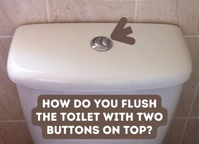 How do you flush the toilet with two buttons on top