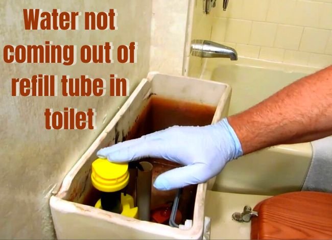 isn't water coming out of the toilet refill tube